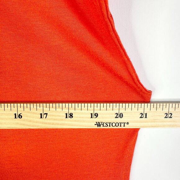 Free People FP Beach Dress Women M - L Red Orange T-shirt Midi Knit Cotton Boho - Picture 8 of 9